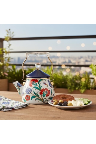 Serenk Premium Emaye Çaydanlık 3.2 Lt Çok Renkli