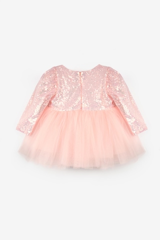 Le Mabelle Somon Pullu Uzun Kollu Kız Bebek Elbise - Berry Pembe