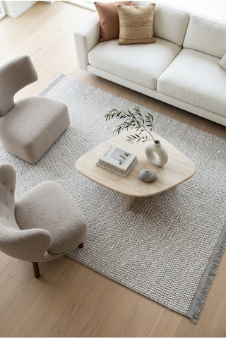 Leiva Home Gri Beyaz Bohem Bukle Dokulu Yumuşak Modern Saçaklı Salon Yatak Odası Mutfak Halısı