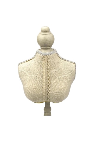 Homyl Kolye Takı Ekran Büstü Standı Zinciri Dantel Beyaz+siyah