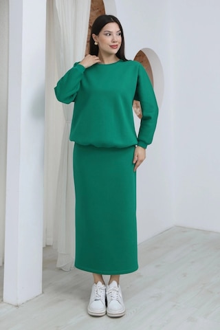 Lodmela Basic Comfort Şardonlu Etekli Takım 6073-yeşil Yeşil