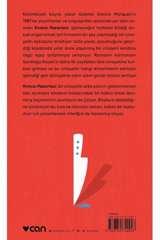 Kırmızı Pazartesi - Ciltli - Gabriel Garcia Marquez - Can Yayınları