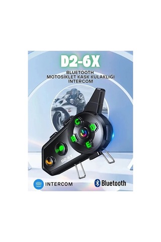 D2-6x 1000m Mesafeli 6 Kanallı İntercom Bluetooth Motosiklet Kask Kulaklığı İntercom Kulaklık 28902553