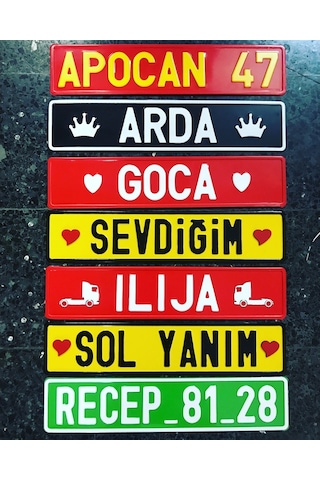Dekor Plaka, Sari Plaka, Hediyelik Plaka, Özel Plaka 134472905