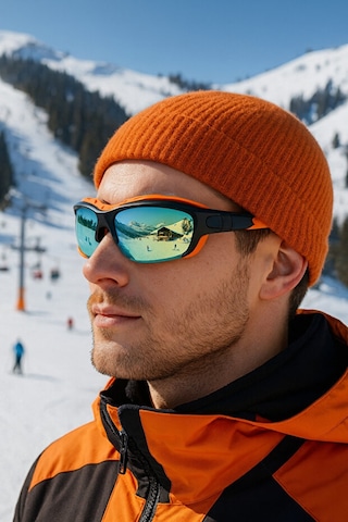 Esrada Kayak Gözlüğü Antifog Ventilli Uv Korumalı Güneş Kar Gözlük Turuncu Mavi Aynalı Cam Snowboard Sporu 05 Turuncu