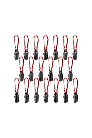 Skycity Kamp Çadırı Rüzgar Sabitleyici Krokodil Kelepçe + Kalebuz Çengel, Plastik, 35x8mm, 20 Adet Çok Renkli