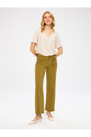 Faik Sönmez Wıdeleg Fit Gold Aksesuar Detaylı Elastanlı Jean Pantolon W27jpn001 Uw27jpn00154 Haki