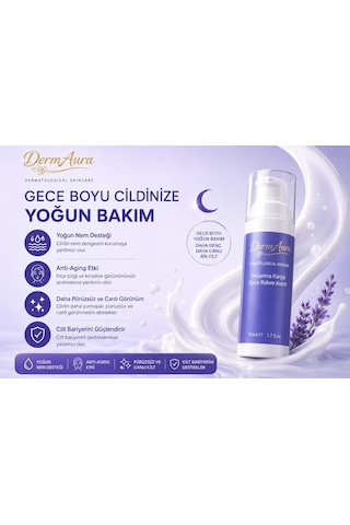 Dermaura Yaşlanma Karşıtı Gece Bakım Kremi Kolajen & Hyaluronik Asit 50 Ml