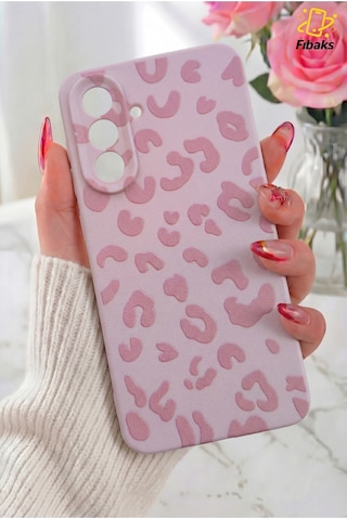 Galaxy Uyumlu A16 Kılıf Pembe Leopar Şık Tasarımlı Premium İnce Soft Silikon