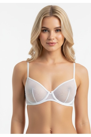 Bonbon Kadın Tül Transparan Balenli Sütyen Bb2055 Nar Çiçeği