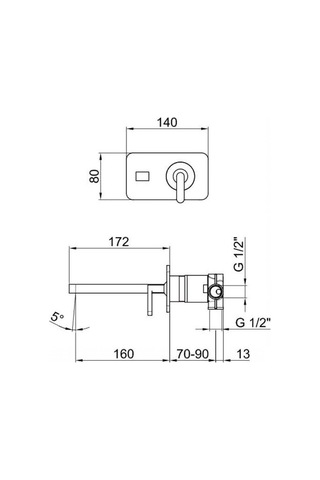 İtalyan Webert Living Ankstre Lavabo Bataryası 16 Cm Mat Siyah