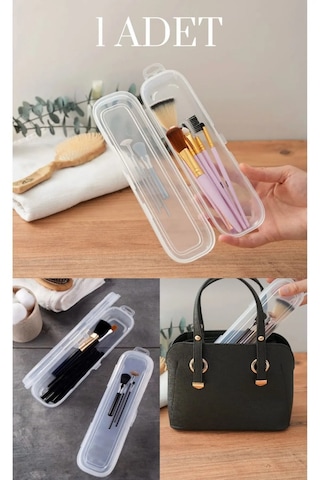 Multix Kilitli Kapak Kalemlik - Makyaj Fırçası Kalem Silgi Düzenl