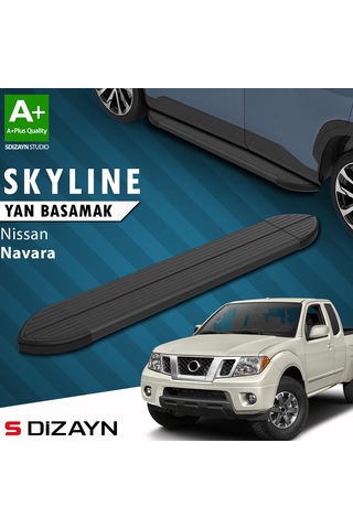 S-dizayn Nissan Navara 2 Skyline Siyah Yan Basamak 203 Cm 2005-2015 A+ Kalite