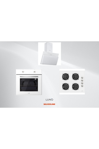 Luno F6501W02 - L335W01 - L3462W Beyaz Ankastre Set