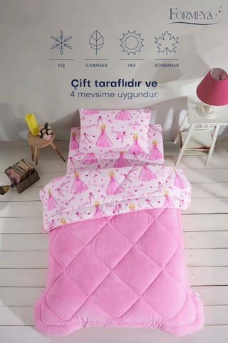 Formeya Princess Desenli Tek Kişilik Çift Taraflı Wellsoft Yorgan