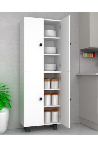 6 Bölmeli 4 Kapaklı Çok Amaçlı Mutfak Dolabı