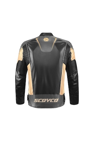 Scoyco Jk187 Motosiklet Montu Deri 4 Mevsim Oxford 600-d Dayanıklı Kumaş Motorcu Mont Black-gold
