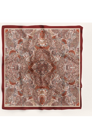 Efsun Desen 90x90cm Eşarp/fular Bordo