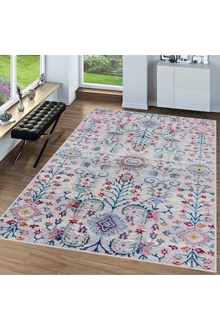 Rovigo Home Dijital Baskı Yıkanabilir Kaymaz Taban Salon Halısı RVG1558-HT755 Çok Renkli