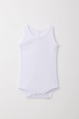 Breeze Kız Bebek Atlet Zıbın Body Çizgili 9 Ay-3 Yaş, Beyaz Beyaz