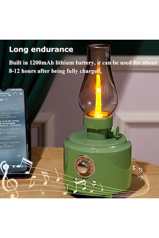 Maiyame Retro Yağ Lambası Şeklinde Bluetooth Hoparlör, Taşınabilir Led Gece Lambası Ve Uyku Ses Makinesi, C210 Pembe Model Çok Renkli