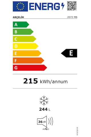 Arçelik 2072 MB 244 LT 4 Çekmeceli Dikey Derin Dondurucu