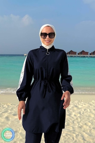 Kahijab Payet Detay Tesettür Mayo - Lacivert Lacivert