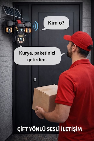 Wifili Üç Kameralı Hareket Takipli Gece Görüşlü Su Geçirmez Güvenlik Kamerası