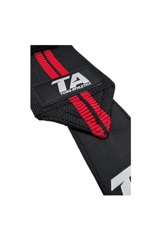 Torq Athletics Pro Wrist Wraps 2'li - Siyah Kırmızı Siyah - Kırmızı