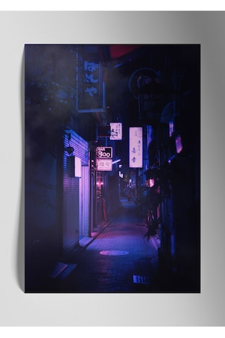 Metal Baskı Parlak Duvar Tablosu - Neon Tokyo