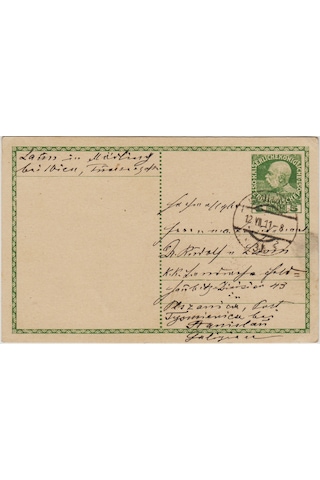 Avusturya'dan Ukrayna'ya Postadan Geçmiş Kartpostal 1911.
