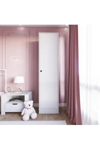 Daisy 45 Cm Beyaz Tek Kapılı Elbise Dolabı - Gardırop Beyaz