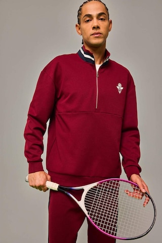 Defacto Boxy Fıt Dik Yaka Sporcu Sweatshirt F9372ax26spbr115 Bordo-br115