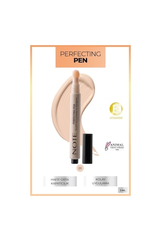 Note Cosmetique Perfecting Pen Aydınlatıcı Etkili Kalem Göz Altı Kapatıcısı - 01 Light Rose