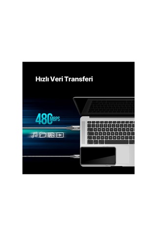 Lexroo Alumicable Usb-c - Usb-c 300cm 60w Pd/qc Hızlı Şarj/data Kablosu Uzay Grisi