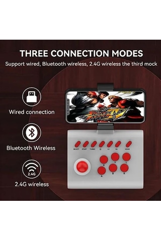 Bsp Y02 Joystick Switch Ps3 Ps4 Pc Android Apple Uyumlu iPad Mf Tv Retro Oyun Konsolu Joystick Beyaz