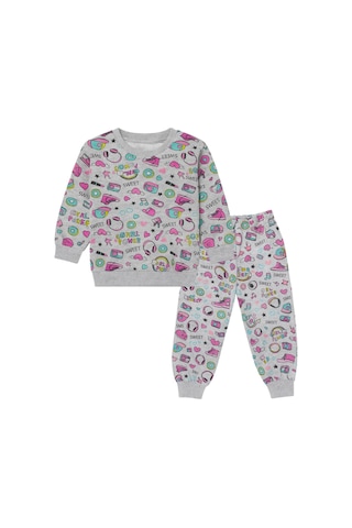 Beka Kids Kız Çocuk Pijama Takımı 2'li Set Kalp Ve Kız Çocuk Desenli Çocuk Pijama Takımı %100 Pamuklu Pembe