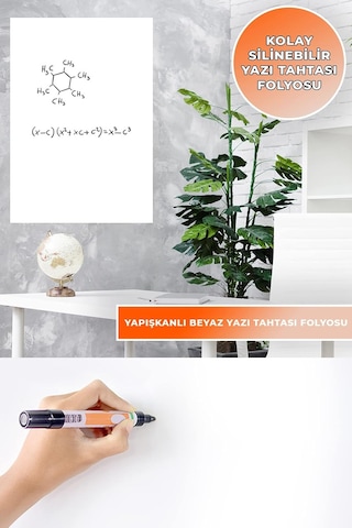 Parlak Beyaz Yapışkanlı Yazı Tahtası Folyosu 90cm X 4mt K Diğer