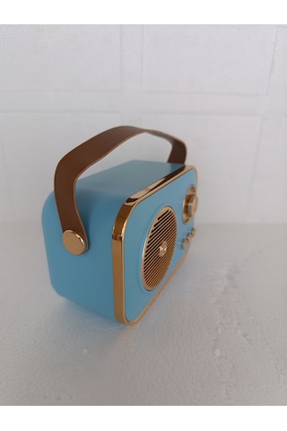 Speaker Fm Radyo Bluetooth Hoparlör Mp3 Çalar Usb Tf Aux Ses Bombası Kablosouz Hoparlör - Mavi- Tek