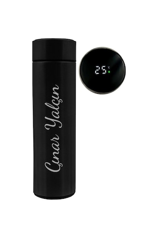 Kişiye Özel Dereceli Termos & İsme Özel Siyah Defter & İsme Özel Roller Kalem Hediye Seti