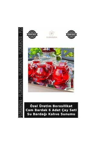 Özel Üretim Borosilikat Cam Bardak 6 Adet Çay Seti Su Bardağı Kahve Sunumu Çok Renkli
