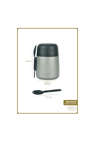 Bernardo Duo Yemek Termosu 500 Ml Yeşil Yeşil