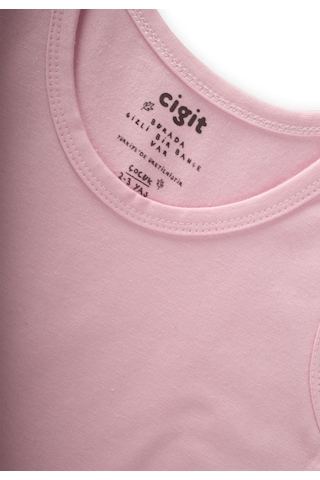 Cigit Üçlü Geniş Askılı Atlet Set 2-9 Yaş Şeker Pembe Pembe