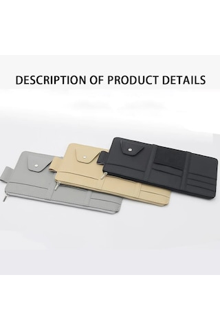 Araba Güneşlik Organizatör Oto Iç Aksesuarları Depolama Cep Kılıfı Pu Beige