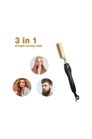 Xurunkeji Saç Düzleştirici Tarak Islak&kuru Saç Düzleştirici Bukle Makinesi Ev Tipi Elektrikli Tarak 3'ü 1 Arada Düz Bukle Tarak Ab Fişi