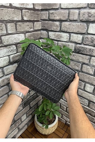 Guard Nakış Desenli Antrasit Clutch Çanta
