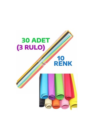 Nistabolje 30 Adet 50x70 Cm Fon Kartonu 10 Renk 3 Rulo Fon Kartonu Genel