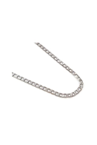 Ferizz Çelik Zincir Kolye 4 Mm Figaro Model Zn-314 Gümüş