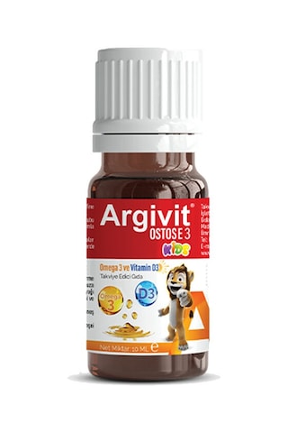 Argivit Ostosse3 Kids Omega-3 Ve Vitamin D3 İçeren Takviye Edici Gıda 10 Ml