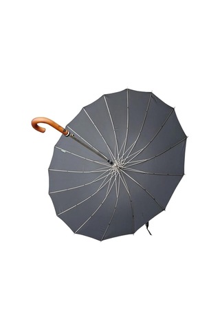 Snotline 16 Çelik Telli Premium Protokol Ahşap Saplı Şemsiye Siyah